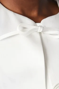 Puff Sleeve Bow Detail Bridal Jacket