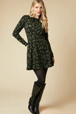 Puff Sleeve Fit And Flare Mini Dress