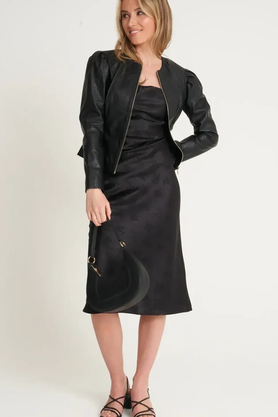 Puff Sleeve Leather Jacket