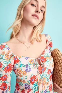 Puff Sleeve Mini Dress In Floral