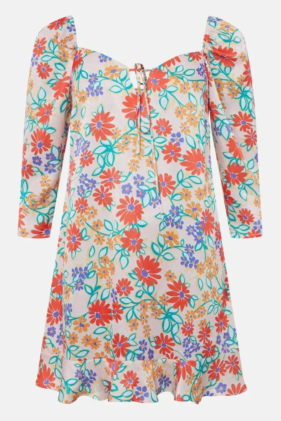Puff Sleeve Mini Dress In Floral
