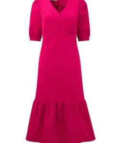 Puff Sleeve Vintage Cord Dress