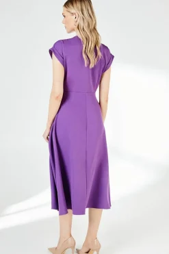 Purple Twist Detail Wrap Dress