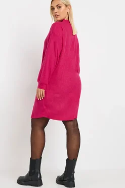 Quarter Zip Knitted Jumper Dress