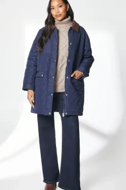 Quilted Contrast Cord Collar Jacket