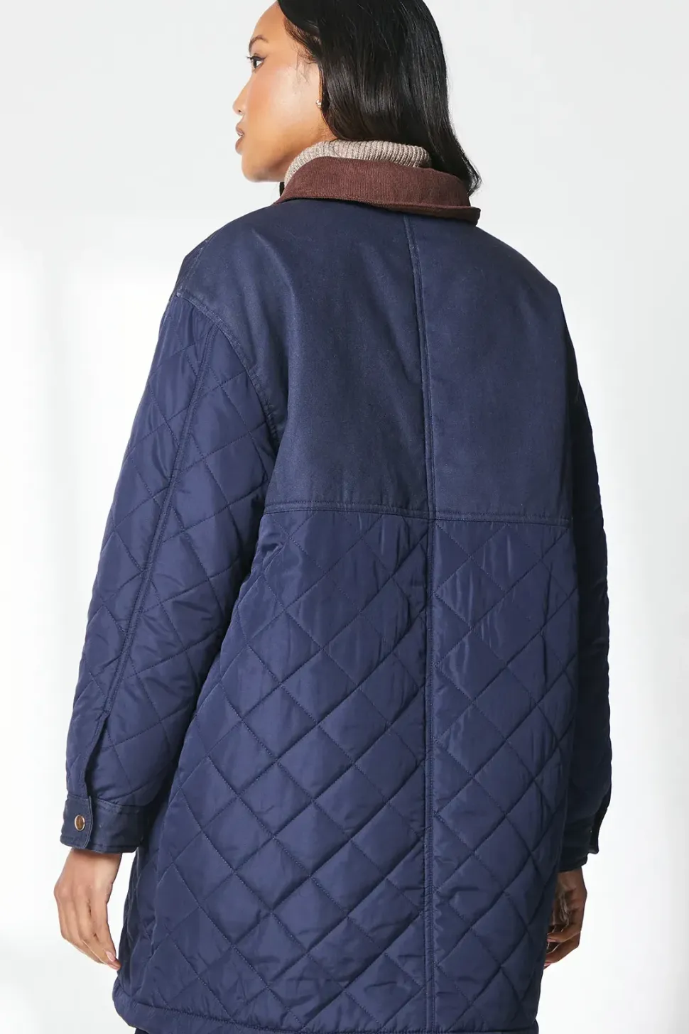 Quilted Contrast Cord Collar Jacket