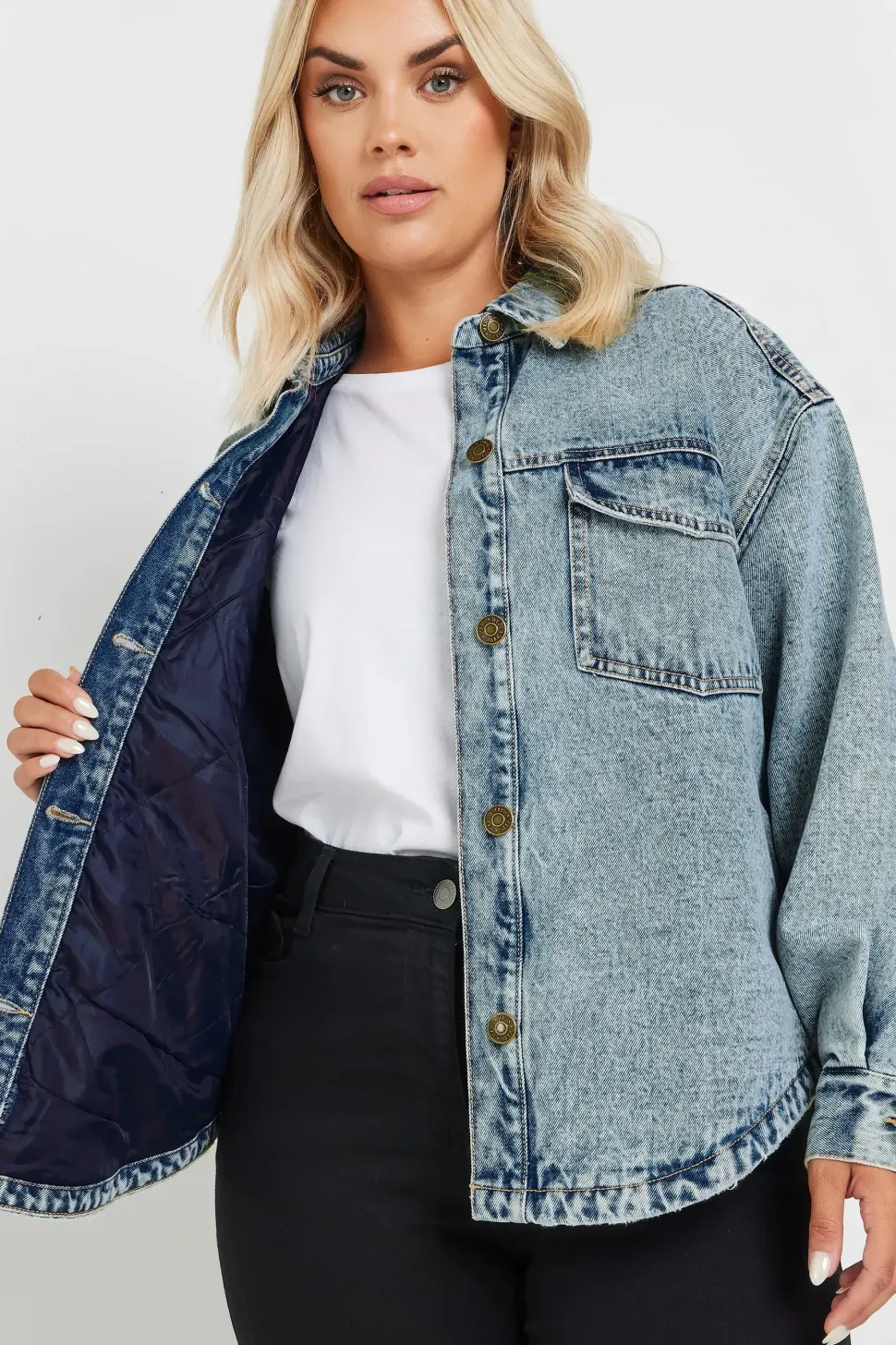 Quilted Denim Shacket