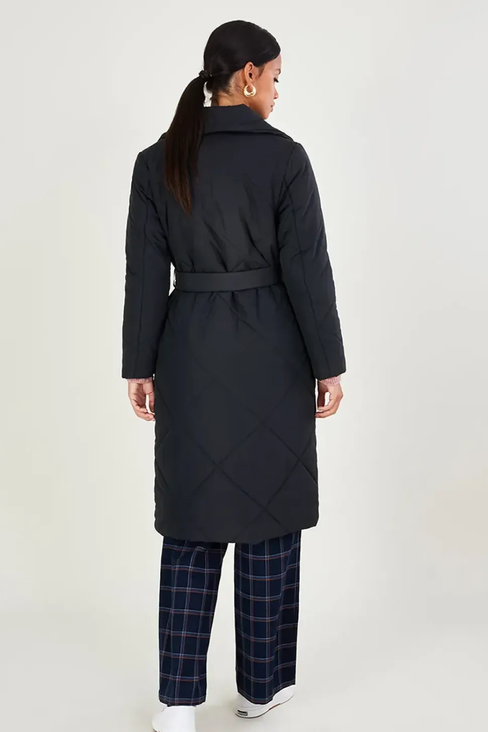 Quinn quilted hooded longline coat