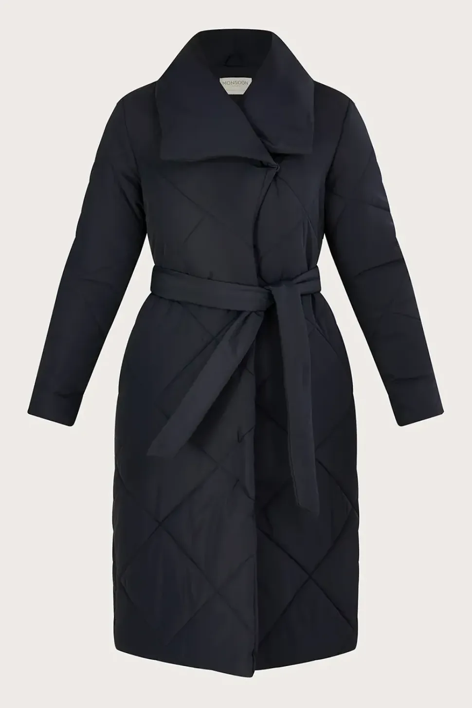 Quinn quilted hooded longline coat