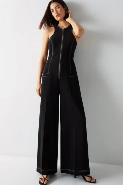 Racer Neck Tailored Jumpsuit