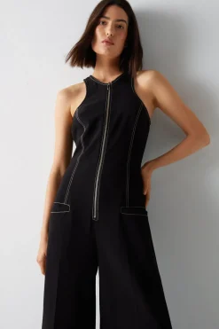 Racer Neck Tailored Jumpsuit