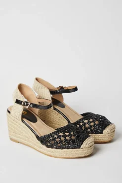 Raegan Woven Closed Toe Espadrille Wedge Sandals