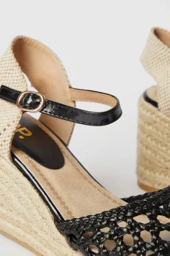 Raegan Woven Closed Toe Espadrille Wedge Sandals