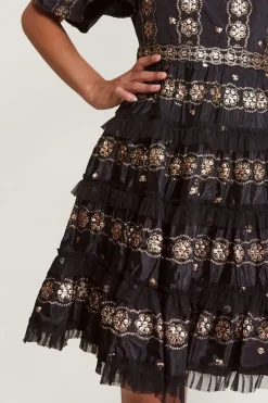 Raelyn Embellished Ruffle Dress