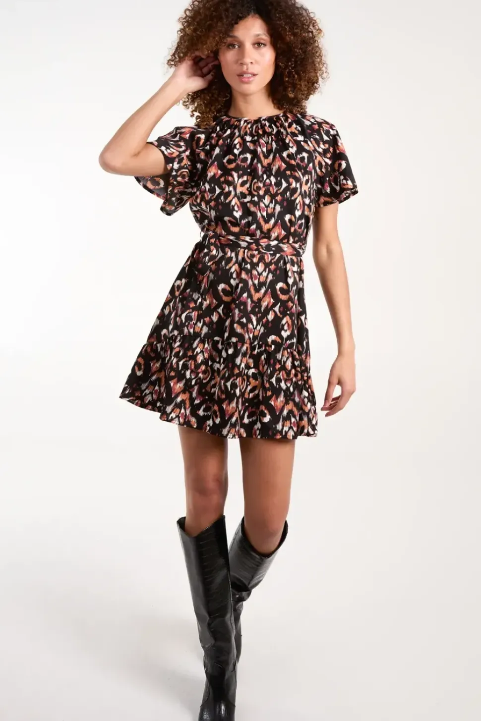 Raglan Frill Sleeve Mini Dress