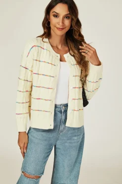 Rainbow Stripe Knitted Cardigan