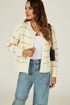 Rainbow Stripe Knitted Cardigan