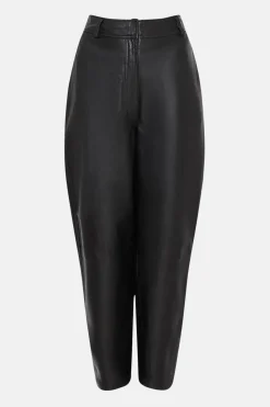 Real Leather Barrel Leg Trouser