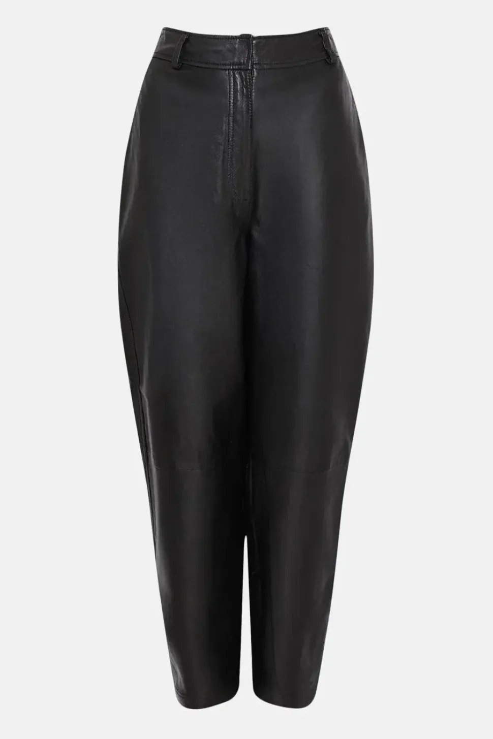 Real Leather Barrel Leg Trouser