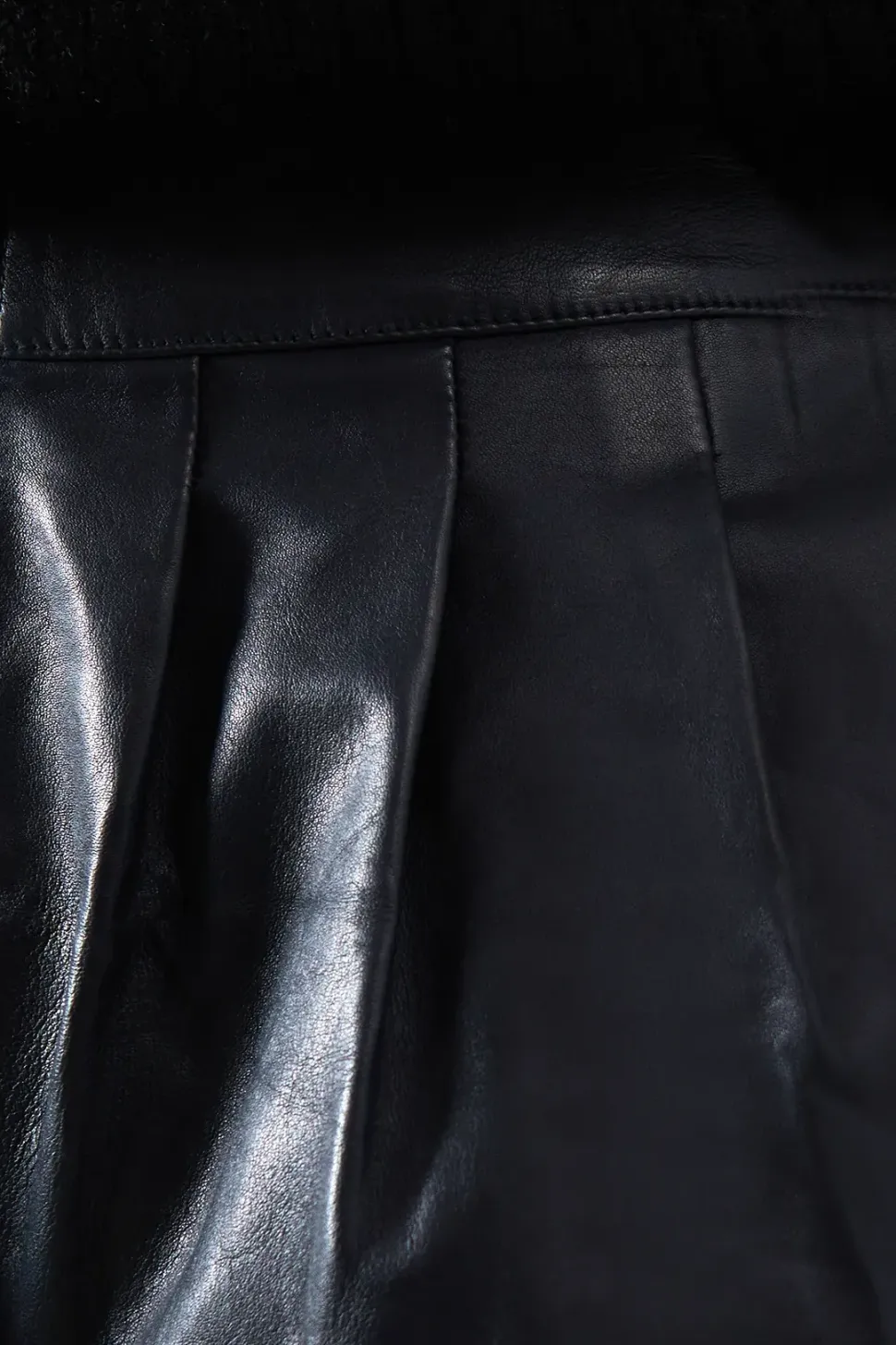 Real Leather Mini Runner Shorts