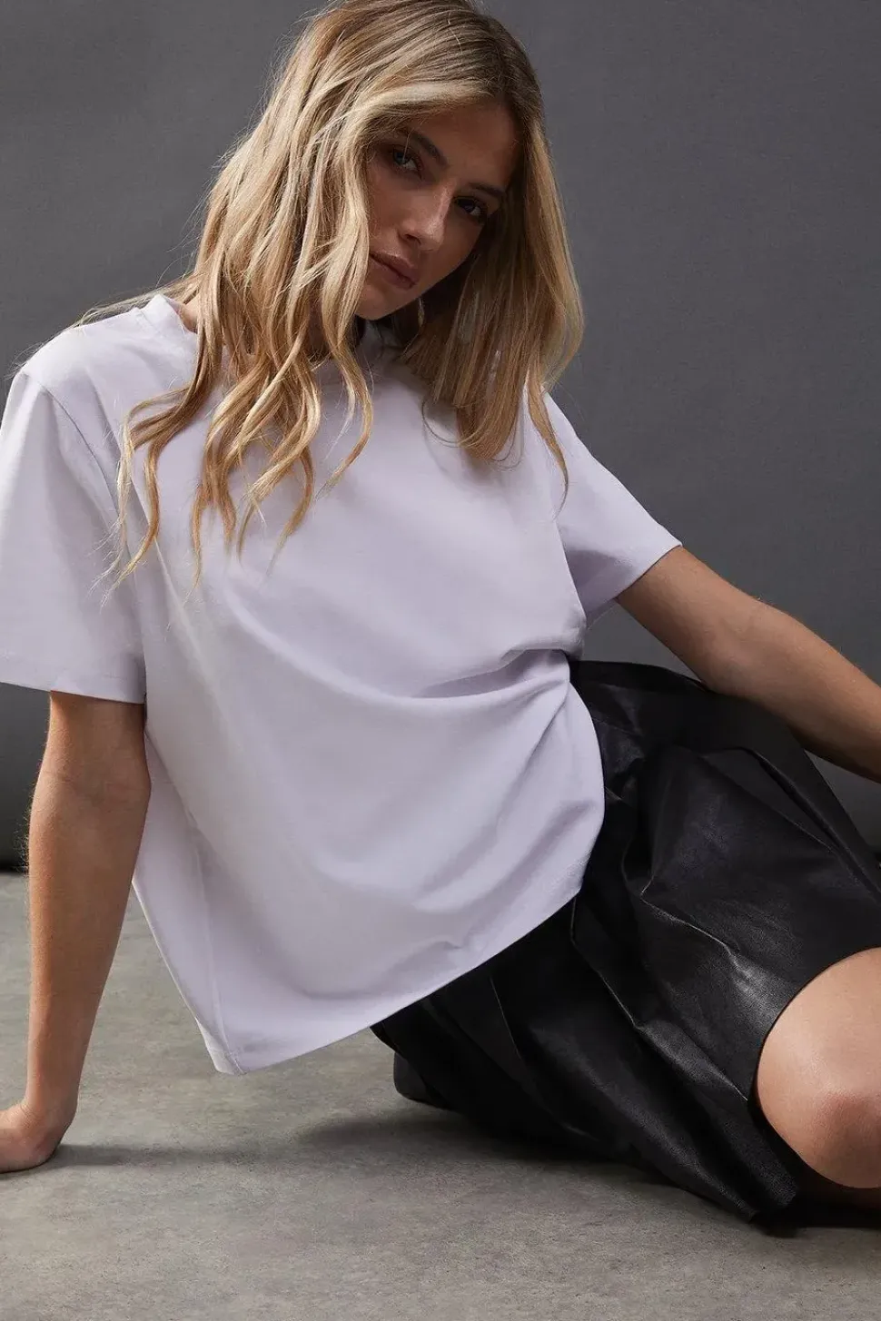 Real Leather Pleated Mini Skirt