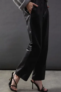 Real Leather Straight Leg Jogger