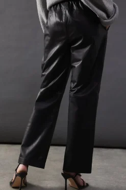 Real Leather Straight Leg Jogger