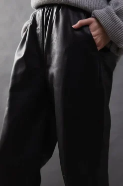 Real Leather Straight Leg Jogger