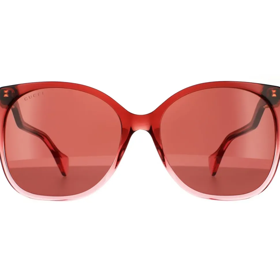 Rectangle Burgundy Red Sunglasses