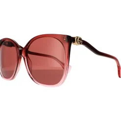 Rectangle Burgundy Red Sunglasses