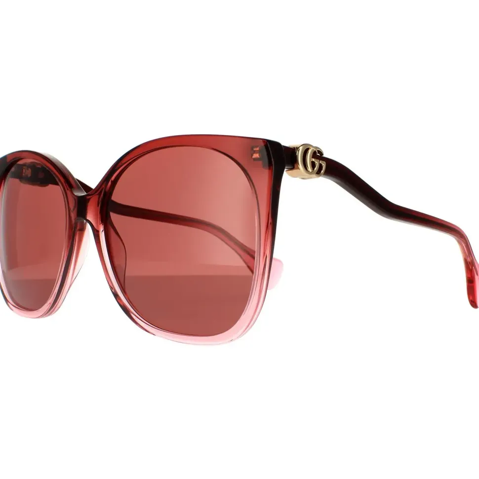 Rectangle Burgundy Red Sunglasses