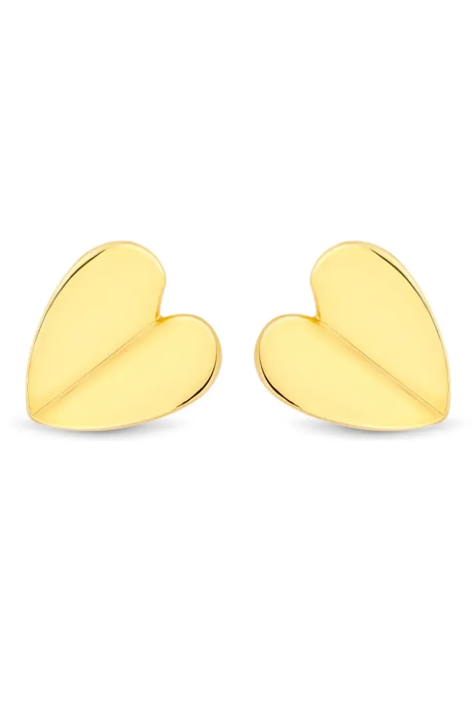 Recycled Gold Plated Sterling Silver 925 Heart Stud Earrings
