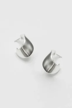 Recycled Sterling Silver 925 Clean Polished Twist Hoop Earrings