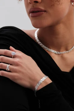 Recycled Sterling Silver 925 Herringbone Braided Bracelet
