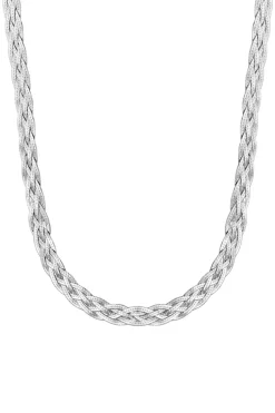 Recycled Sterling Silver 925 Herringbone Braided Necklace