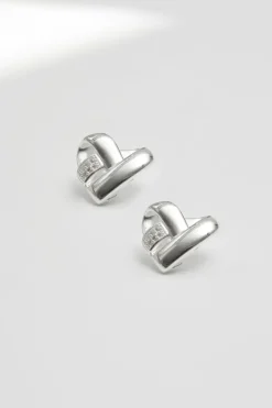 Recycled Sterling Silver 925 Knotted Heart Earrings