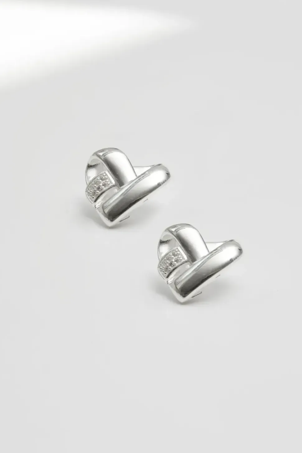 Recycled Sterling Silver 925 Knotted Heart Earrings