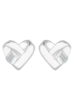 Recycled Sterling Silver 925 Knotted Heart Earrings