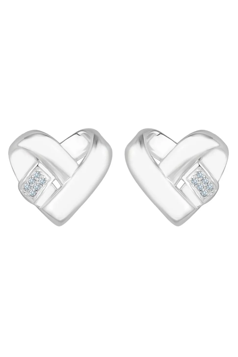 Recycled Sterling Silver 925 Knotted Heart Earrings