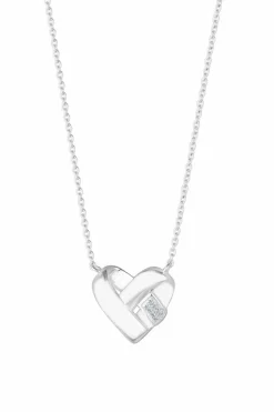 Recycled Sterling Silver 925 Knotted Heart Pendant Necklace