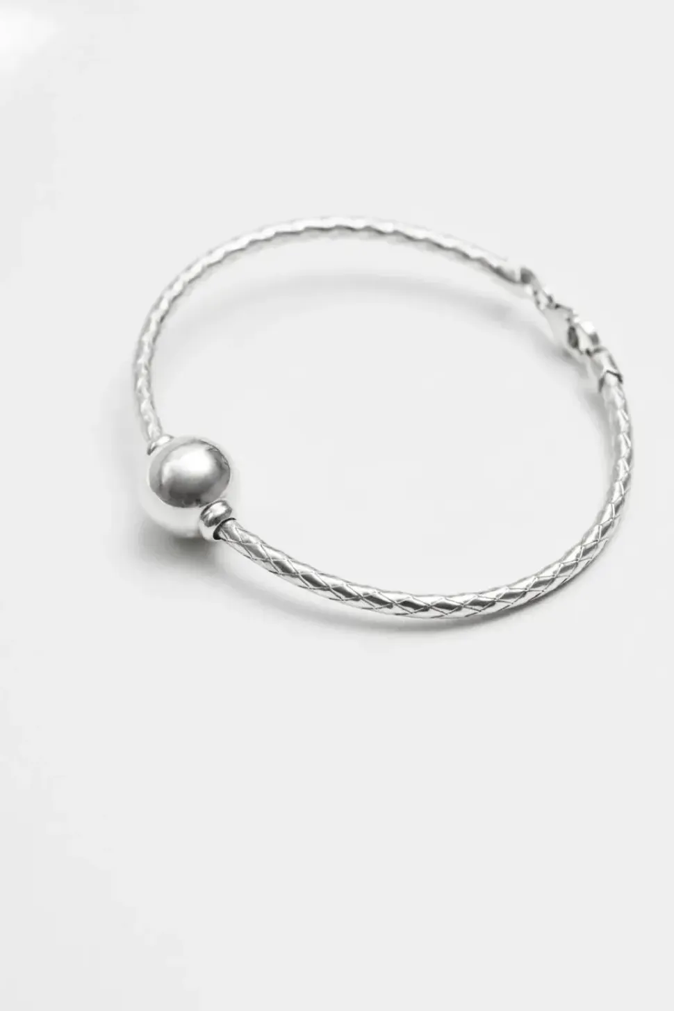 Recycled Sterling Silver 925 Polished Orb Cuff Bracelet