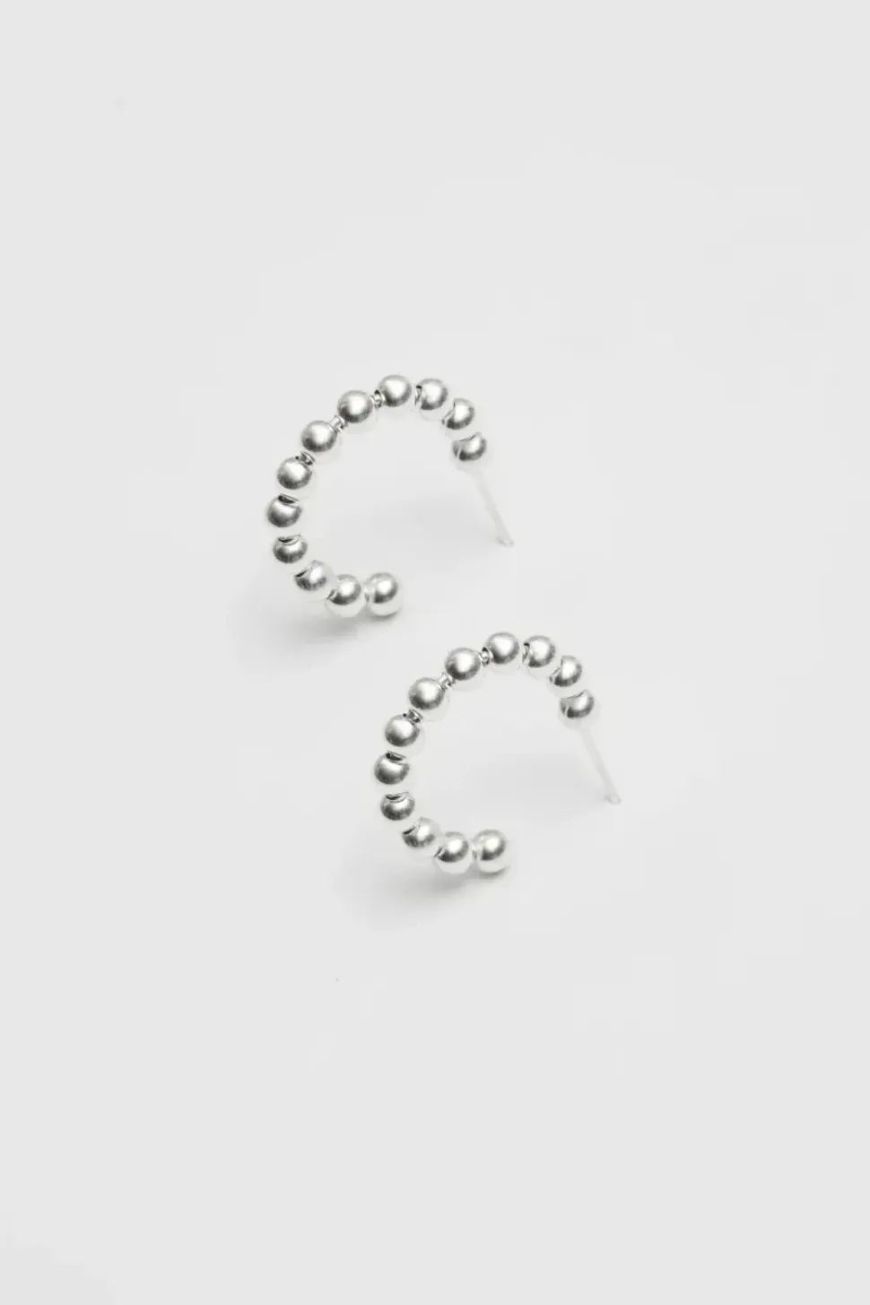 Recycled Sterling Silver 925 Polished Orb Hoop Earrings
