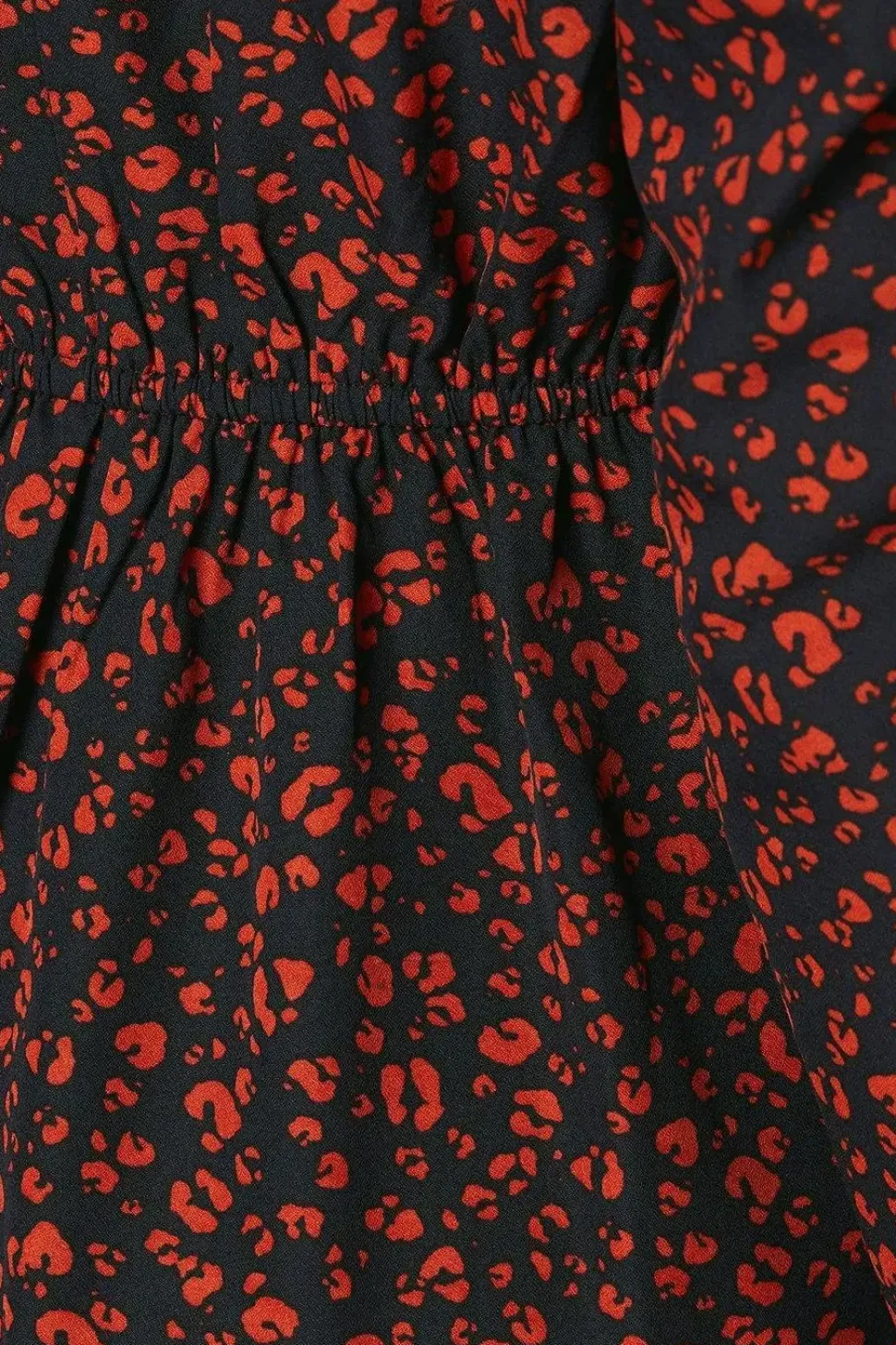 Red Animal Empire Wrap Long Sleeve Mini Dress
