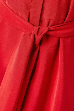 Red Belted Shirt Dress