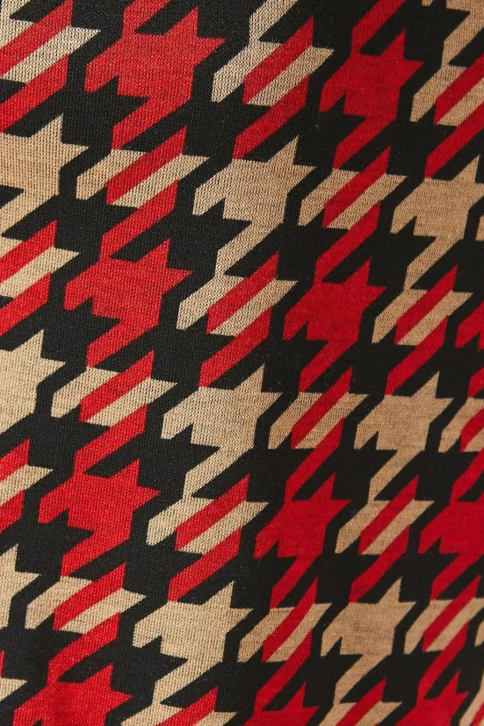 Red Dogtooth Jacquard Shift Dress
