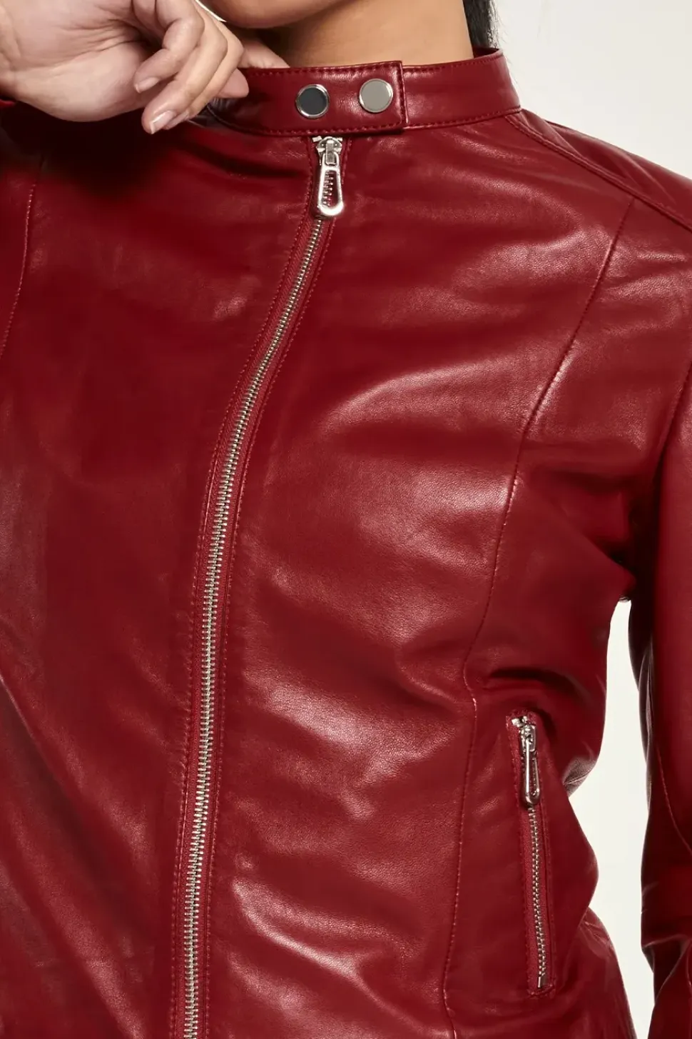 Red Leather Racer Jacket