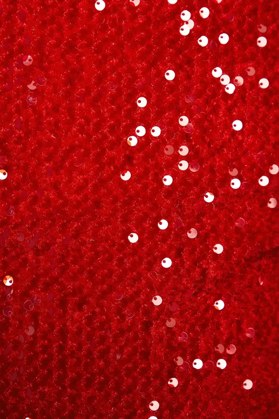 Red Sequin Velvet Pencil Dress