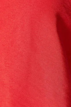 Red Sleeve Detail Top