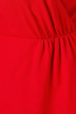Red Twist Detail Wrap Dress