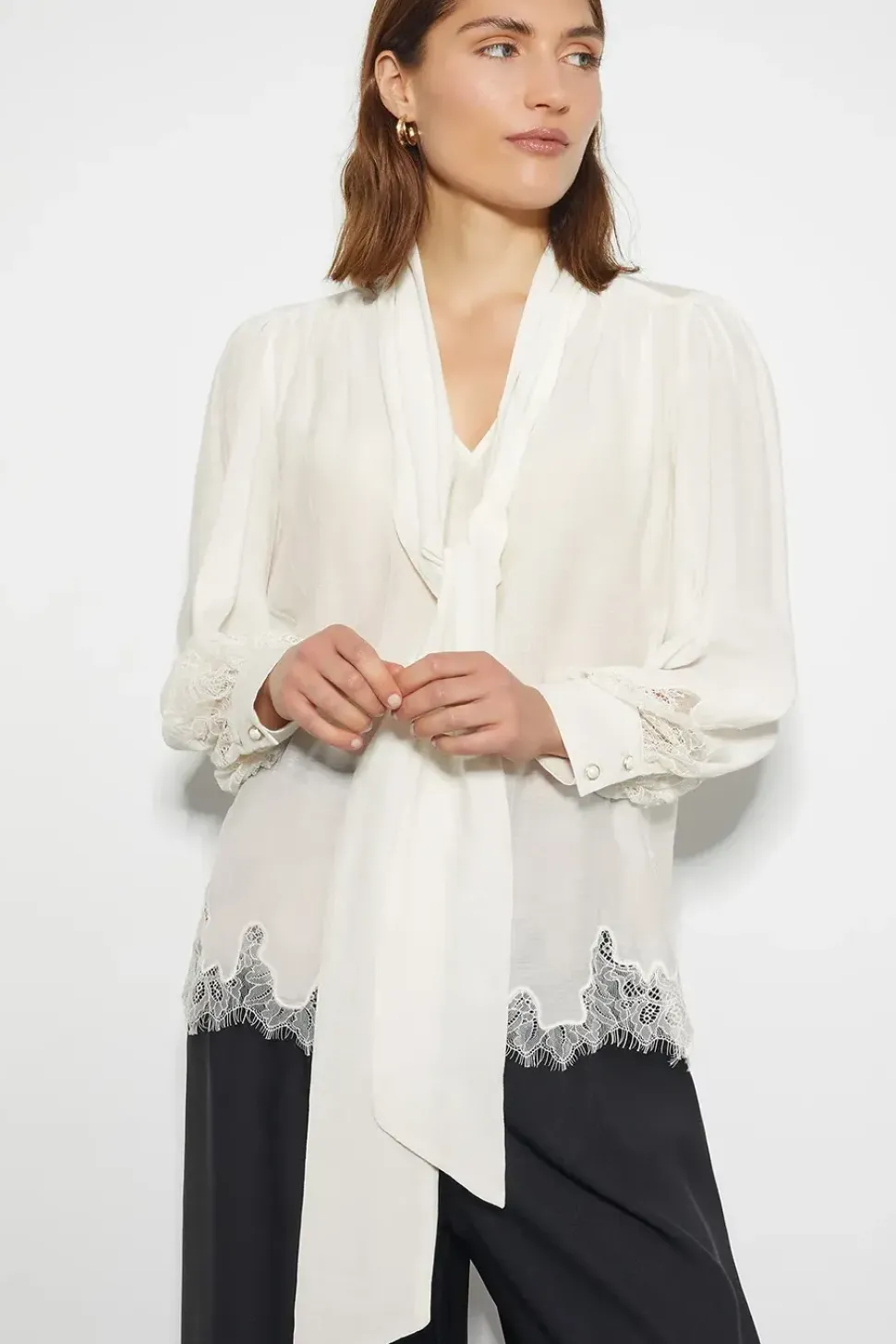 Reece Lacy Pussybow Blouse